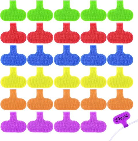 30pcs علامات تعريف الكابلات الإلكترونية متعددة الألوان للإلكترونيات ، اكتب على ملصقات الحبل لأجهزة الكمبيوتر إدارة كابلات ، ملصقات الكابلات متعددة الألوان ، علامات سلكية قابلة للكتابة للإلكترونيات (6 ألوان) in Saudi Arabia