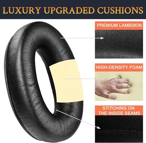 Soulwit Lambbskin استبدال وسادات الأذن لـ Bose Aviation X A10/A20 ، وسائد لسماعات الأذن مع رغوة عزل الضوضاء عالية الكثافة - أسود in Kuwait