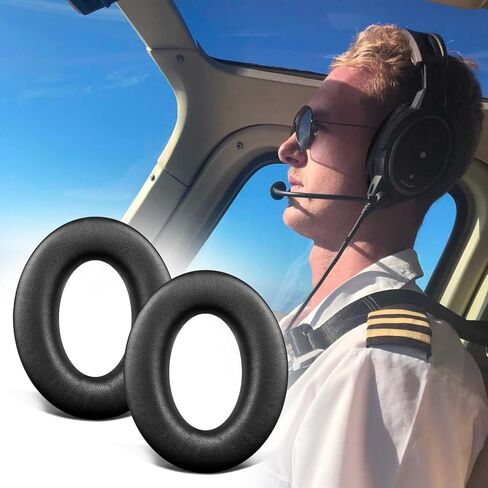 Soulwit Lambbskin استبدال وسادات الأذن لـ Bose Aviation X A10/A20 ، وسائد لسماعات الأذن مع رغوة عزل الضوضاء عالية الكثافة - أسود in Kuwait