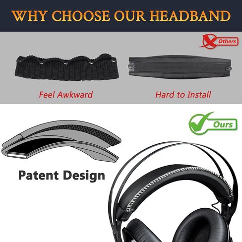 تغطية عقال Soulwit لـ Hyperx Cloud Revolver/Revolver S ، HX-HSCR-GM Cloud Revolver Gaming Headsets ، جزء إصلاح وسادة HeadStrap البديلة-الأسود (الخط الأحمر) in Kuwait