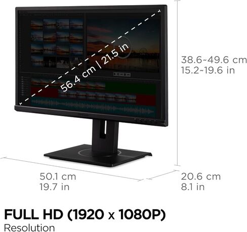 ViewSonic VG2240 22 Inch 1080p Ergonomic Monitor with Integrate USB Hub, HDMI, DisplayPort, VGA Inputs for Home and Office(Renewed) in Saudi Arabia