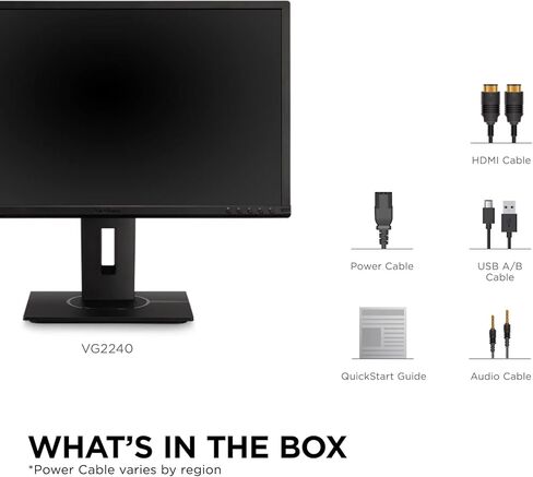 ViewSonic VG2240 22 Inch 1080p Ergonomic Monitor with Integrate USB Hub, HDMI, DisplayPort, VGA Inputs for Home and Office(Renewed) in Saudi Arabia