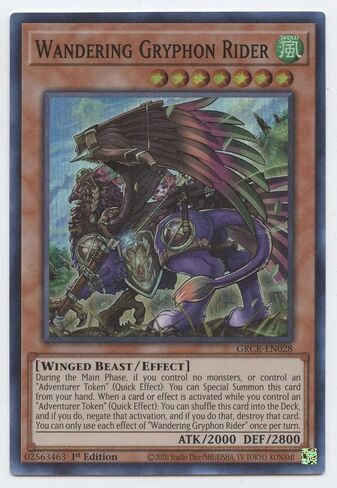 Wandering Gryphon Rider - GRCR-EN028 - Super Rare - 1st Edition in Saudi Arabia