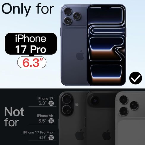 Jetech Iridescent Case لـ iPhone 17 Pro 6.3 بوصة متوافقة مع Magsafe ، والتصميم الفريد والجمالي اللطيف ، والغطاء الهاتفي الظهر الفلورسنت الملون الخلفي (أسود قزحيات) in Kuwait