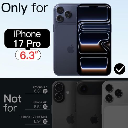 Jetech Iridescent Case لـ iPhone 17 Pro 6.3 بوصة متوافقة مع Magsafe ، والتصميم الفريد والجمالي اللطيف ، والغطاء الهاتفي الظهر الفلورسنت الملون الخلفي (أسود قزحيات) in Kuwait