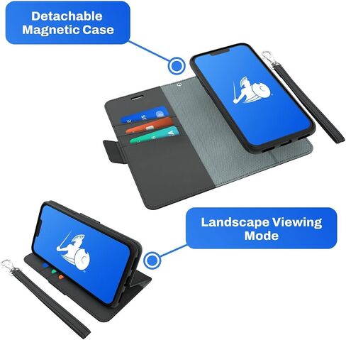 Defendershield EMF Protection & 5G anti IPhone 13 Case - RFID Forting EMF Shield Wallet Wallet مع الإغلاق المغناطيسي (أسود) in Kuwait