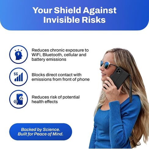 Defendershield EMF Protection & 5G anti IPhone 13 Case - RFID Forting EMF Shield Wallet Wallet مع الإغلاق المغناطيسي (أسود) in Kuwait
