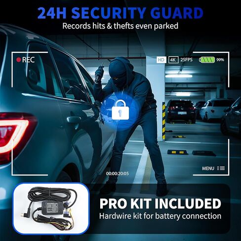 Masdio Dash Cam الأمامي والخلفي ، 4K+1080p كاميرا DASH مزدوجة للسيارات مع تطبيق WIFI ، 3.2 "LCD ، الرؤية الليلية الفائقة ، وضع وقوف السيارات على مدار الساعة طوال أيام الأسبوع ، G-SESOR ، تسجيل حلقة ، بطاقة 32 جيجابايت in Saudi Arabia
