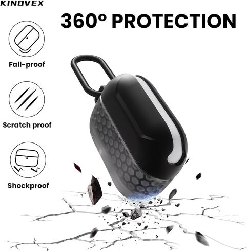 حالة مقاومة للماء لـ AirPods Pro و Airpods Pro 2 Wireless و USB-C شحنها ، وتصميم قطعة واحدة ، وحماية عالية من الإسقاط مع Carabiner (Orange+White) in Saudi Arabia