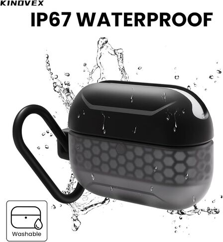 حالة مقاومة للماء لـ AirPods Pro و Airpods Pro 2 Wireless و USB-C شحنها ، وتصميم قطعة واحدة ، وحماية عالية من الإسقاط مع Carabiner (Orange+White) in Saudi Arabia