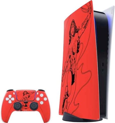 Skinit Skinit Gaming Gaming Skin متوافق مع حزمة الإصدار الرقمي PS5 - تصميم DC Comics Wonder Comic Blast Design in Saudi Arabia