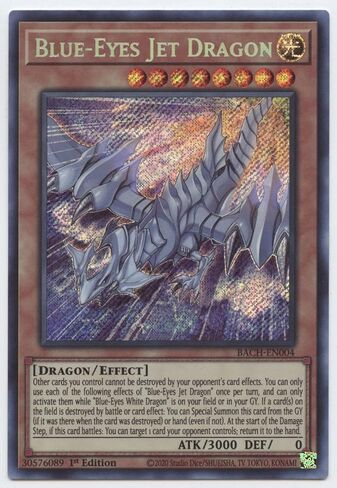 Blue -Eyes Jet Dragon - Bach -En004 - Secret Rare - 1st Edition in Saudi Arabia
