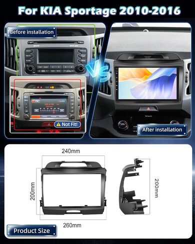 4G+128G Car Stereo for KIA Sportage 2010-2016 with Wireless Carplay & Android Auto - 9 Inch Android 15 Touchscreen Radio with EQ/5G WiFi/GPS/SWC, AHD Rear View Camera in Saudi Arabia