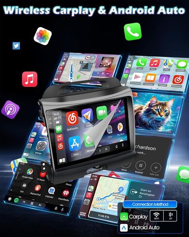 4G+128G Car Stereo for KIA Sportage 2010-2016 with Wireless Carplay & Android Auto - 9 Inch Android 15 Touchscreen Radio with EQ/5G WiFi/GPS/SWC, AHD Rear View Camera in Saudi Arabia