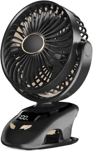 Ajmipo Clip Fan USB Mini Portable Charging Small Fan Desktop Student Student (Black ، 23 * 17 * 9cm) in Saudi Arabia