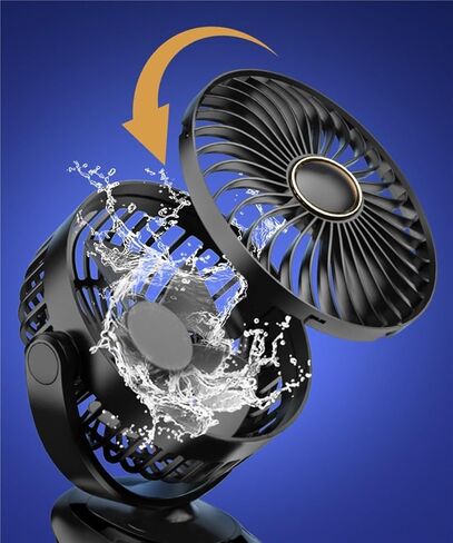 Ajmipo Clip Fan USB Mini Portable Charging Small Fan Desktop Student Student (Black ، 23 * 17 * 9cm) in Saudi Arabia