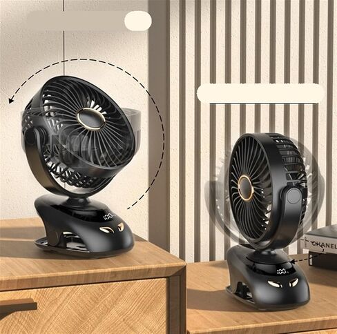 Ajmipo Clip Fan USB Mini Portable Charging Small Fan Desktop Student Student (Black ، 23 * 17 * 9cm) in Saudi Arabia