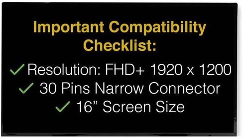 شاشة استبدال لـ Dell Inspiron P125F 30 Pins FHD+ 1920x1200 عرض LED LED Matte مع أدوات وشريط in Kuwait