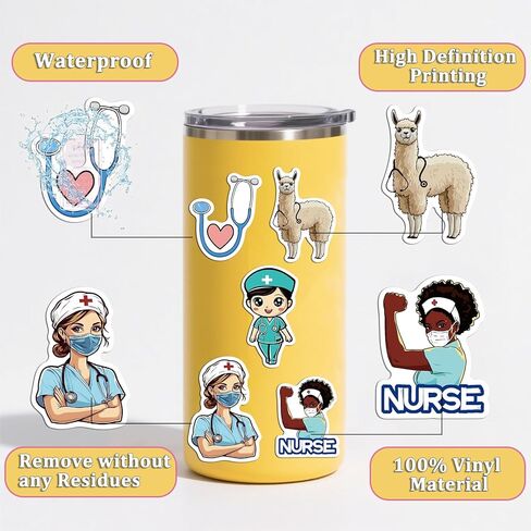 50 PCS ممرضة ملصقات ممرضة يوم الشارات يوم التمريض لطيف الملصقات ممرضة الملحقات الطبية لعمل عمل ممرضة الأسبوع هدايا أجهزة الكمبيوتر المحمولة زجاجات مخططات مخطط الأمتعة in Kuwait