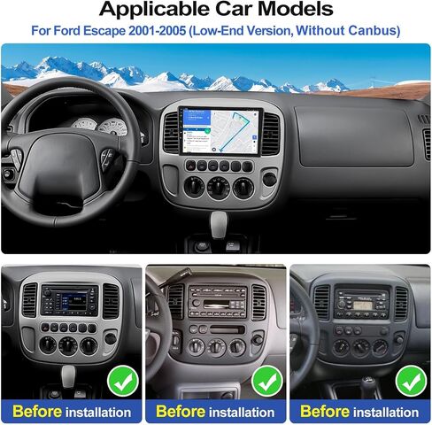 2+64G سيارة راديو ستيريو للسيارة لفورد Escape/Mazda Tribute 2001-2005 مع Carplay Android Auto ، 9 "شاشة تعمل باللمس Android 13 مع GPS Navigation Bluetooth WiFi Camera Camera in Saudi Arabia