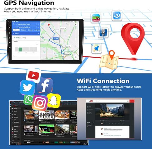 2+64G سيارة راديو ستيريو للسيارة لفورد Escape/Mazda Tribute 2001-2005 مع Carplay Android Auto ، 9 "شاشة تعمل باللمس Android 13 مع GPS Navigation Bluetooth WiFi Camera Camera in Saudi Arabia