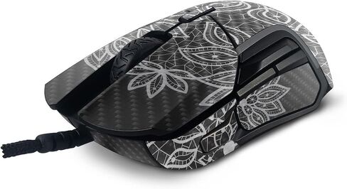 MightySkins Carbon Fiber Skin Compatible with SteelSeries Rival 5 Gaming Mouse - Floral Lace | Protective, Durable Textured Carbon Fiber Finish | Easy to Apply and Change Styles | Made in The USA in Saudi Arabia