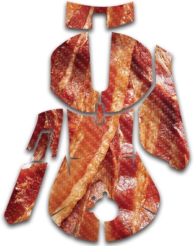 MightySkins Carbon Fiber Skin Compatible with SteelSeries Rival 5 Gaming Mouse - Crispy Bacon | Protective, Durable Textured Carbon Fiber Finish | Easy to Apply and Change Styles | Made in The USA in Saudi Arabia