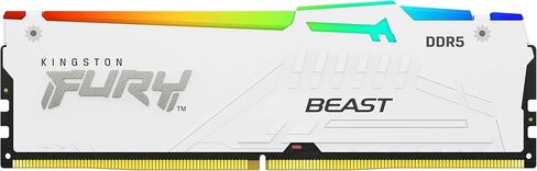 Kingston Fury Beast White RGB 16GB 6000MT/s DDR5 CL30 DIMM Desktop Gaming Memory Single Module AMD Expo/Intel XMP - KF560C30BWEA-16 in Saudi Arabia