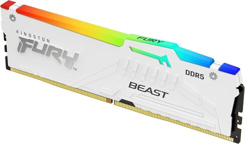 Kingston Fury Beast White RGB 16GB 6000MT/s DDR5 CL30 DIMM Desktop Gaming Memory Single Module AMD Expo/Intel XMP - KF560C30BWEA-16 in Saudi Arabia