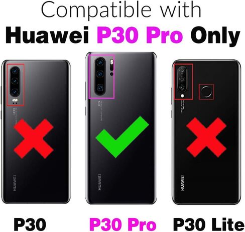 Asuwish Phone Case for Huawei P30 Pro with Tempered Glass Screen Protector Cover and Slim Stand Hybrid Rugged Magnetic Back Film Cell Mobile Accessories Hawaii P30Pro P 30 Pro30 Women Men Black in Kuwait