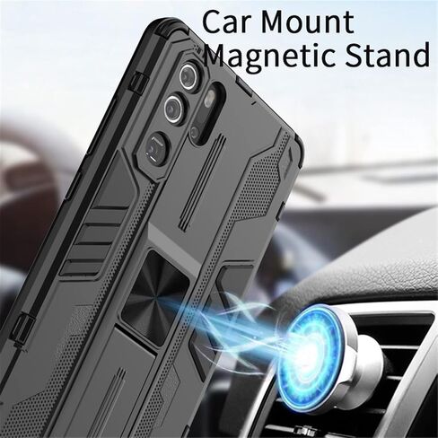 Asuwish Phone Case for Huawei P30 Pro with Tempered Glass Screen Protector Cover and Slim Stand Hybrid Rugged Magnetic Back Film Cell Mobile Accessories Hawaii P30Pro P 30 Pro30 Women Men Black in Kuwait
