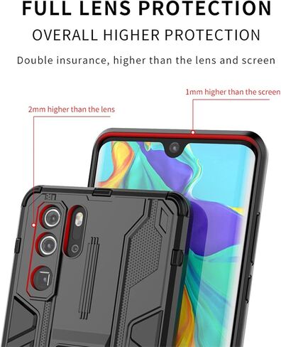 Asuwish Phone Case for Huawei P30 Pro with Tempered Glass Screen Protector Cover and Slim Stand Hybrid Rugged Magnetic Back Film Cell Mobile Accessories Hawaii P30Pro P 30 Pro30 Women Men Black in Kuwait