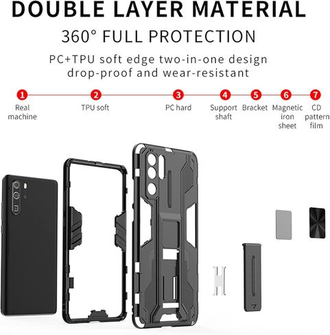 Asuwish Phone Case for Huawei P30 Pro with Tempered Glass Screen Protector Cover and Slim Stand Hybrid Rugged Magnetic Back Film Cell Mobile Accessories Hawaii P30Pro P 30 Pro30 Women Men Black in Kuwait