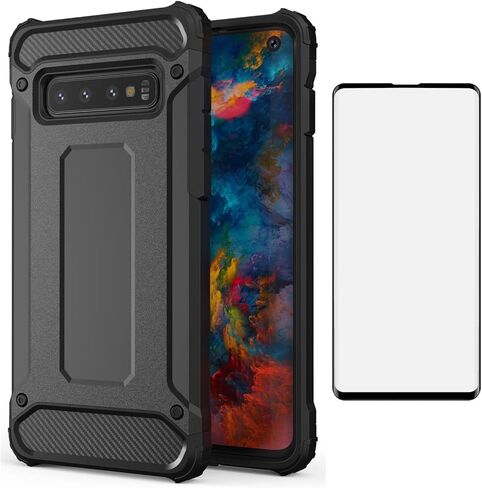 حالة الهاتف ASUWISH لـ Samsung Galaxy S10 Plus مع غطاء واقي الشاشة الزجاجي المقسى وملحقات الخلايا النحيفة الواقية GLAXAY S10+ GALAXIES S10PLUS 10S EDGE S 10 in Kuwait