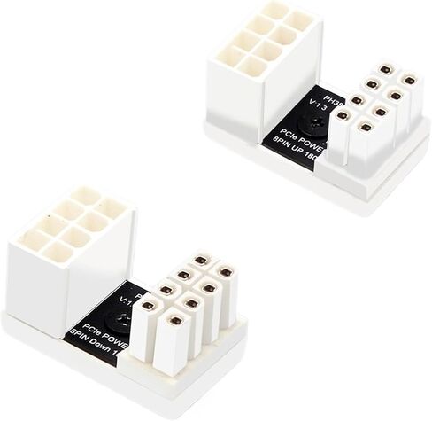 ATX GPU V/GA ​​PCIE 8 PIN 6PIN MALE POWER ADAPTER ELBOW HEAD لـ Desktop Graphics بطاقة فيديو GPU عكس TY> PE Connector (Orange) in Kuwait