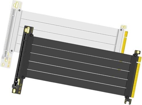 PCI-E 4.0 X16 تمديد بطاقة الكابلات البارز محمية مرنة 90 درجة التثبيت على مستوى GPU سلك أبيض/أبيض (PCI-E 4.0 ، Black-15cm) in Saudi Arabia