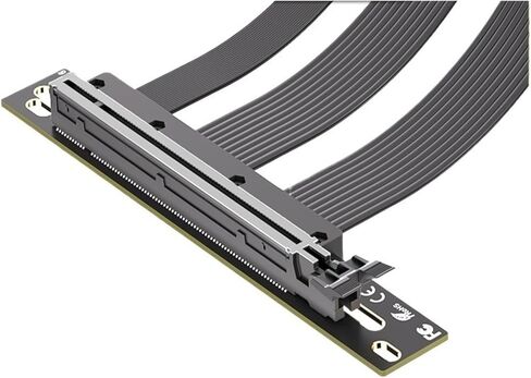 20 سم PCI-E 5.0 X16 كابل الناهض 90 درجة عالية السرعة GPU كبل عمودي متوافق مع RTX5090 RTX4090 RX8900 RX7900 (PCI-E 5.0 X16 أسود) in Kuwait
