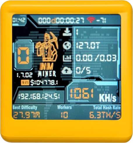 Heltec NM -TV 154 - ESP32 TFT Bitcoin Solo Lottery Miner 1.54 بوصة هدية ذكية سطح المكتب الصغيرة على مدار الساعة 1060 كيلو شيرت/ثانية ، و 2000 ٪ دفعة فوز ، واي فاي/بلي ، لا يوجد أي جهاز كمبيوتر مطلوب in Kuwait