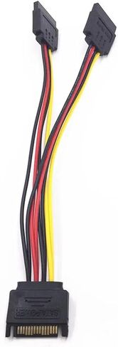 SATA II Hard Disk Power 15Pin SATA Male to 2 Female 15Pin Power HDD Splitter h&*igh qu>ality Y 1 to 2 Extension Cable 20CM(1pcs) in Saudi Arabia