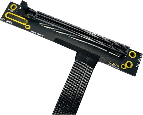 PCI-E 4.0 إلى X4 16x كابل التمديد الناهض Gen4 PCIe Extender مرنة سلك مطلي بالفضة لمحول GPU SSD (15 سم ، x4 إلى 4x) in Saudi Arabia