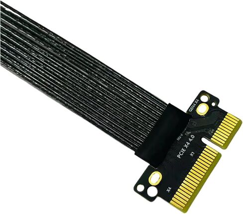 PCI-E 4.0 إلى X4 16x كابل التمديد الناهض Gen4 PCIe Extender مرنة سلك مطلي بالفضة لمحول GPU SSD (15 سم ، x4 إلى 4x) in Saudi Arabia