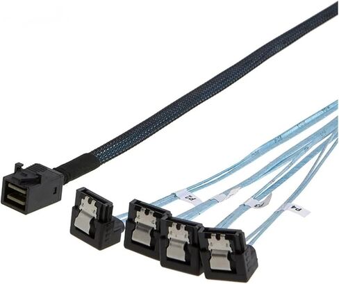 M1NI S/A/S HD 12G SFF8643 إلى 4 SATA Cable Internal SFF 8643 Motherboard Controller to 4 SATA Cable Server Drive Server (1M) in Kuwait