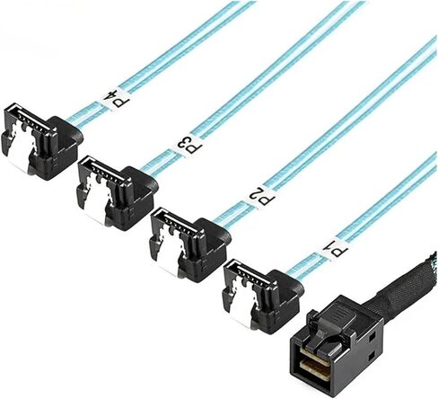 M1NI S/A/S HD 12G SFF8643 إلى 4 SATA Cable Internal SFF 8643 Motherboard Controller to 4 SATA Cable Server Drive Server (1M) in Kuwait