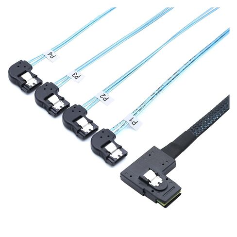 1.0m داخلي M1NI S/A/S HD SFF-8087 الزاوية اليسرى إلى 4 SATA 7P كابل خادم الزاوية اليسرى in Saudi Arabia