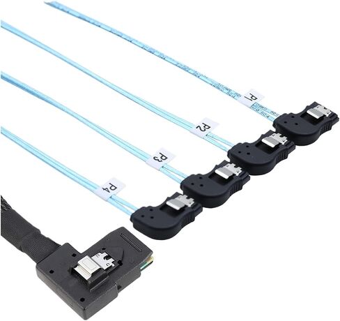 1.0m داخلي M1NI S/A/S HD SFF-8087 الزاوية اليسرى إلى 4 SATA 7P كابل خادم الزاوية اليسرى in Saudi Arabia