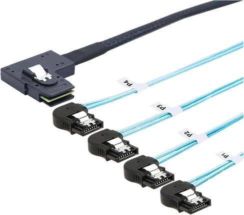 1.0m داخلي M1NI S/A/S HD SFF-8087 الزاوية اليسرى إلى 4 SATA 7P كابل خادم الزاوية اليسرى in Saudi Arabia