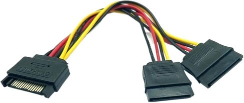 SATA II DISK POWER 15PIN SATA MALE إلى أنثى 2 من الإناث 15PIN POWER HDD SPLITTER H &*igh qu> ality y 1 to 2 extension cable 18cm (1 male to 2 female) in Saudi Arabia