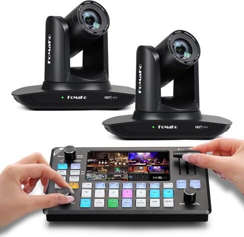 FoMaKo 20x Optical Zoom NDI PTZ Camera, AI Auto-Tracking Gen 3, for Sports Events Including Football, Basketball, and Other Ball Games Live Streaming (FMK20UH NDI-BX2+KC602) in Saudi Arabia
