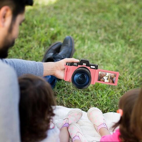 Digital Camera 4K 48MP Vlogging Camera for YouTube – WiFi, Webcam, 3" Flip Screen, 16X Digital Zoom, Wide Angle & Macro Lens – Rechargeable, Anti-Shake, Portable Video Camera for Content Creators in Saudi Arabia