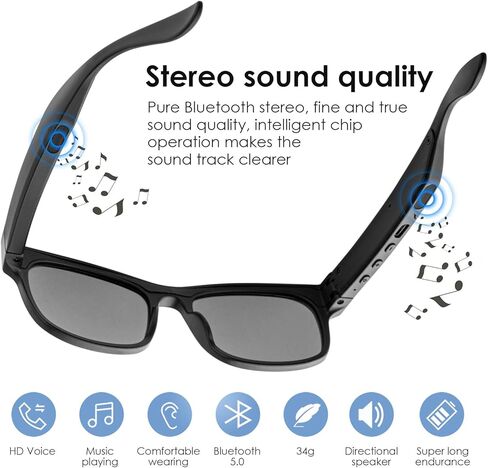 SMART AUDIO Bluetooth Sunglasses IPX4 مقاوم للماء UV400 UV400 استقطاب سماعات رأس المال اللاسلكية مكبر صوت Sunglass in Kuwait